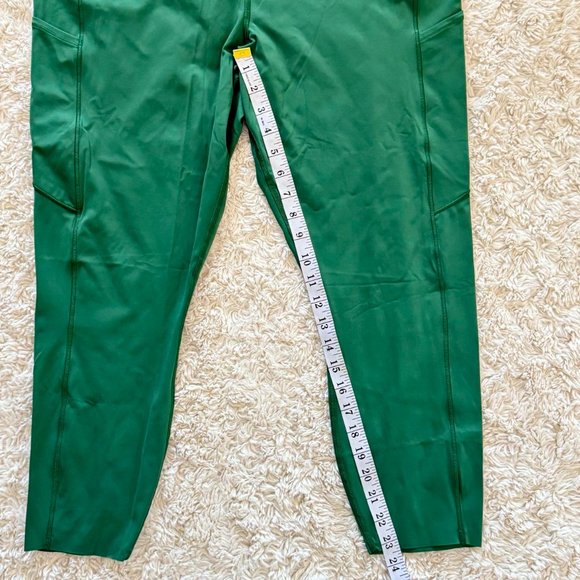 Lululemon Fast & Free Leggings High Rise Cropped 23" W/ Pockets Green Size 20 - Picture 8 of 13
